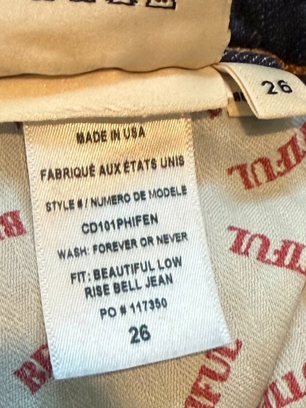 Alice + Olivia Low Rise Bell Bottom Flare Jeans Blue Size 26 - Picture 6 of 6